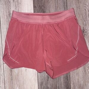 Lululemon Athletica Red Athletic Shorts with Curved Hem